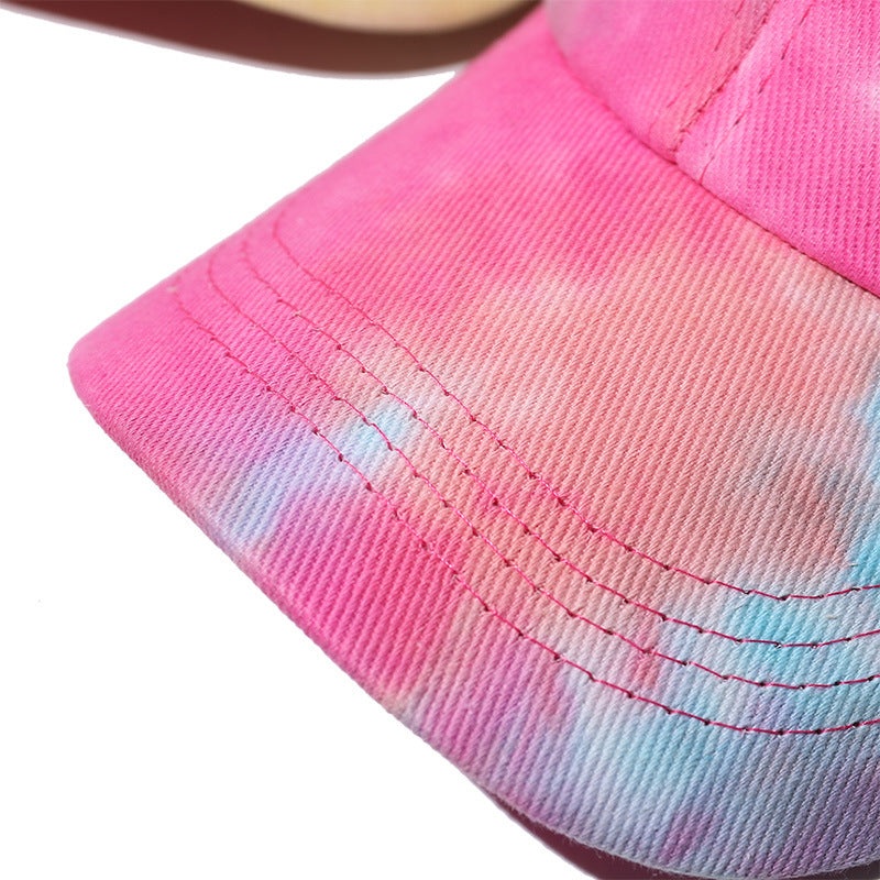 Wholesale Tie Dye Loop Cross Starry Pattern Ponytail Baseball Cap