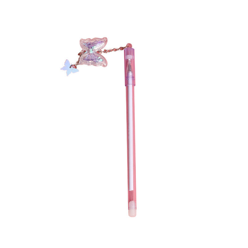 Wholesale Plastic Sequin Butterfly Pendant Gel Pen