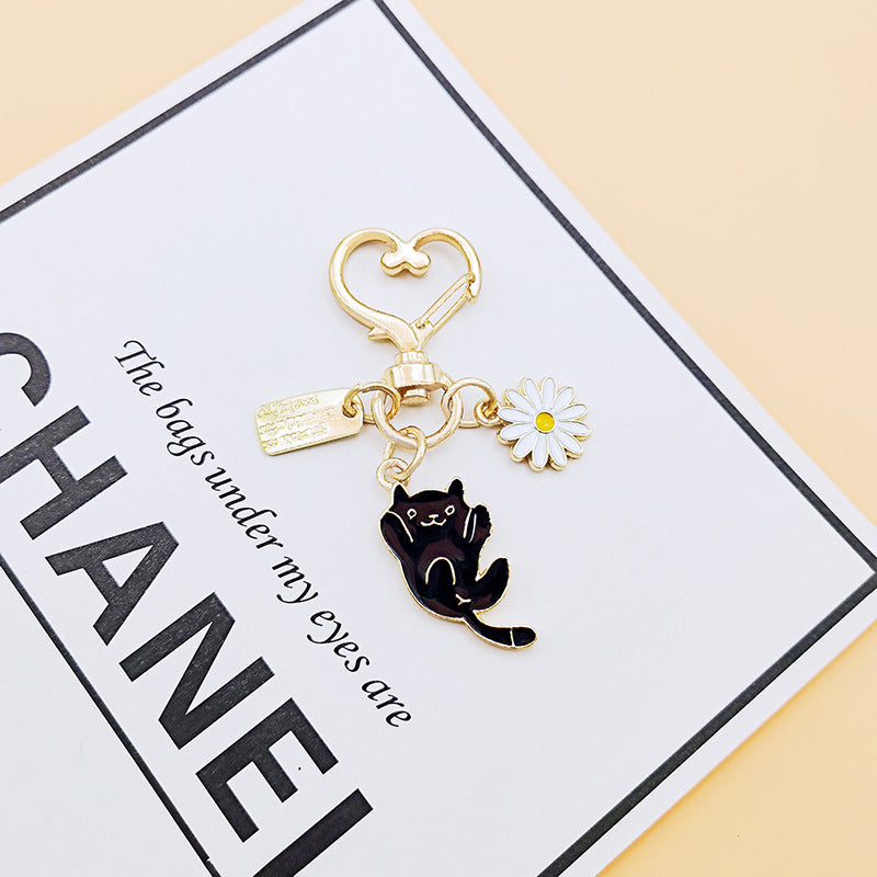 Llavero de flores de gatito de aleación de zinc al por mayor