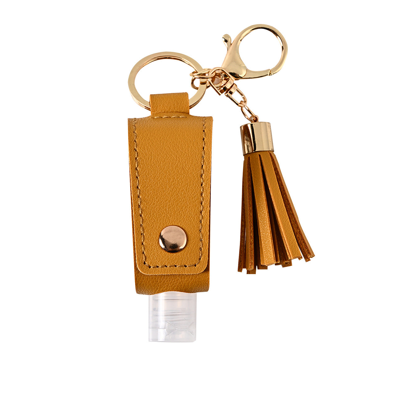 Wholesale Tassel Hand Sanitizer Leather Case  Portable Disinfectant PU Leather Case  Keychains