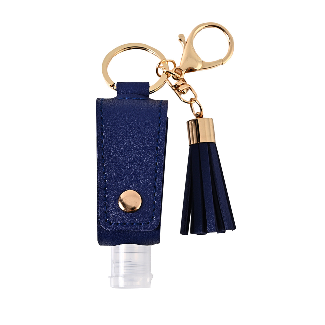 Wholesale Tassel Hand Sanitizer Leather Case  Portable Disinfectant PU Leather Case  Keychains