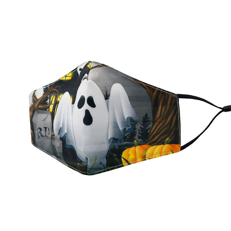 Wholesale Halloween 3D Warm Three-Layer Washable Dustproof Cotton Mask