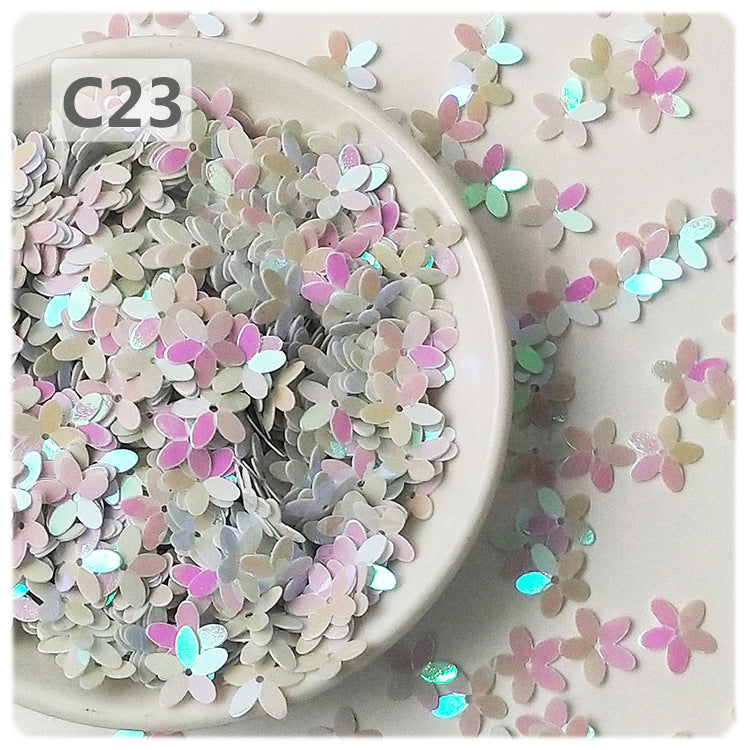 Wholesale 10MM concave plum 3D five-finger flower sequins