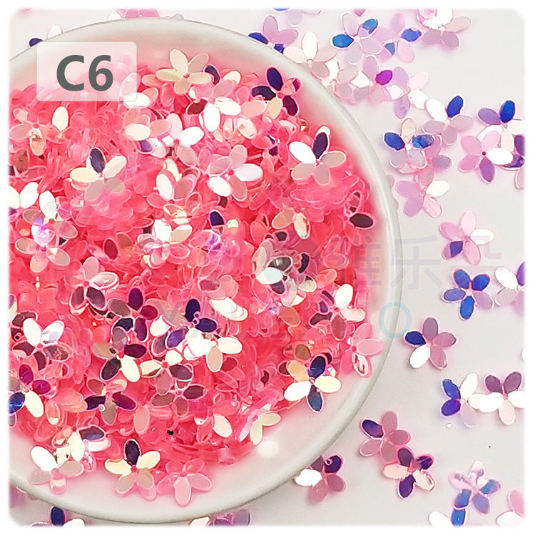 Wholesale 10MM concave plum 3D five-finger flower sequins