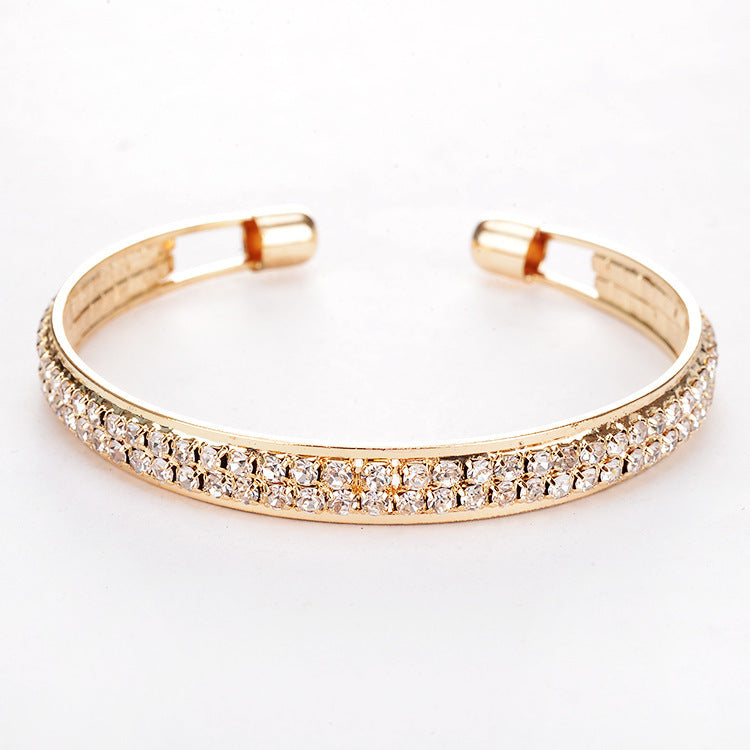 Wholesale Full Diamond Opening Alloy Bracelet