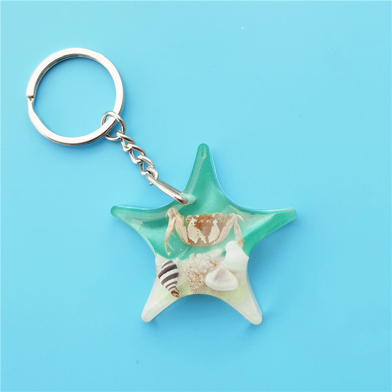 Wholesale12pcs Starfish Shape Acrylic Keychain