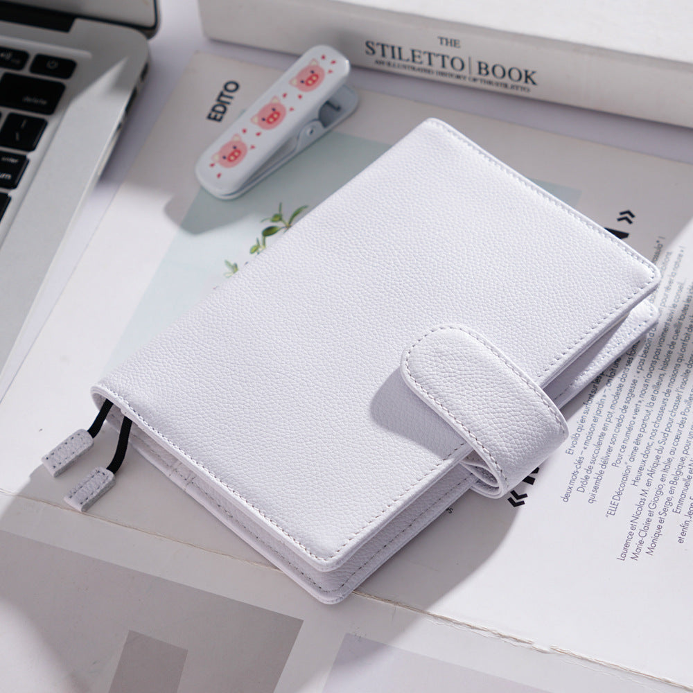 Wholesale A6 Fixed Page Top Layer Cowhide Lychee Grain Notebook