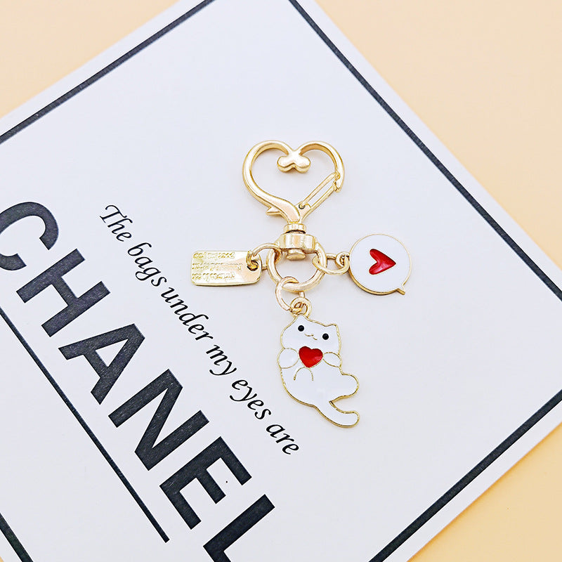 Llavero de flores de gatito de aleación de zinc al por mayor