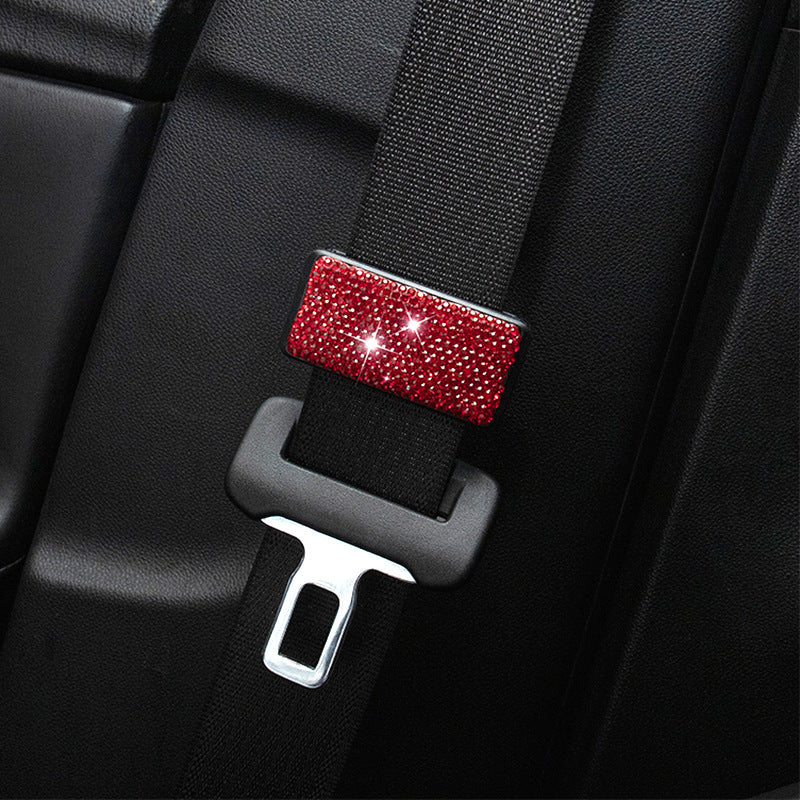 Wholesale Diamond Encrusted Car Seat Belt Plastic Retainer with Clip