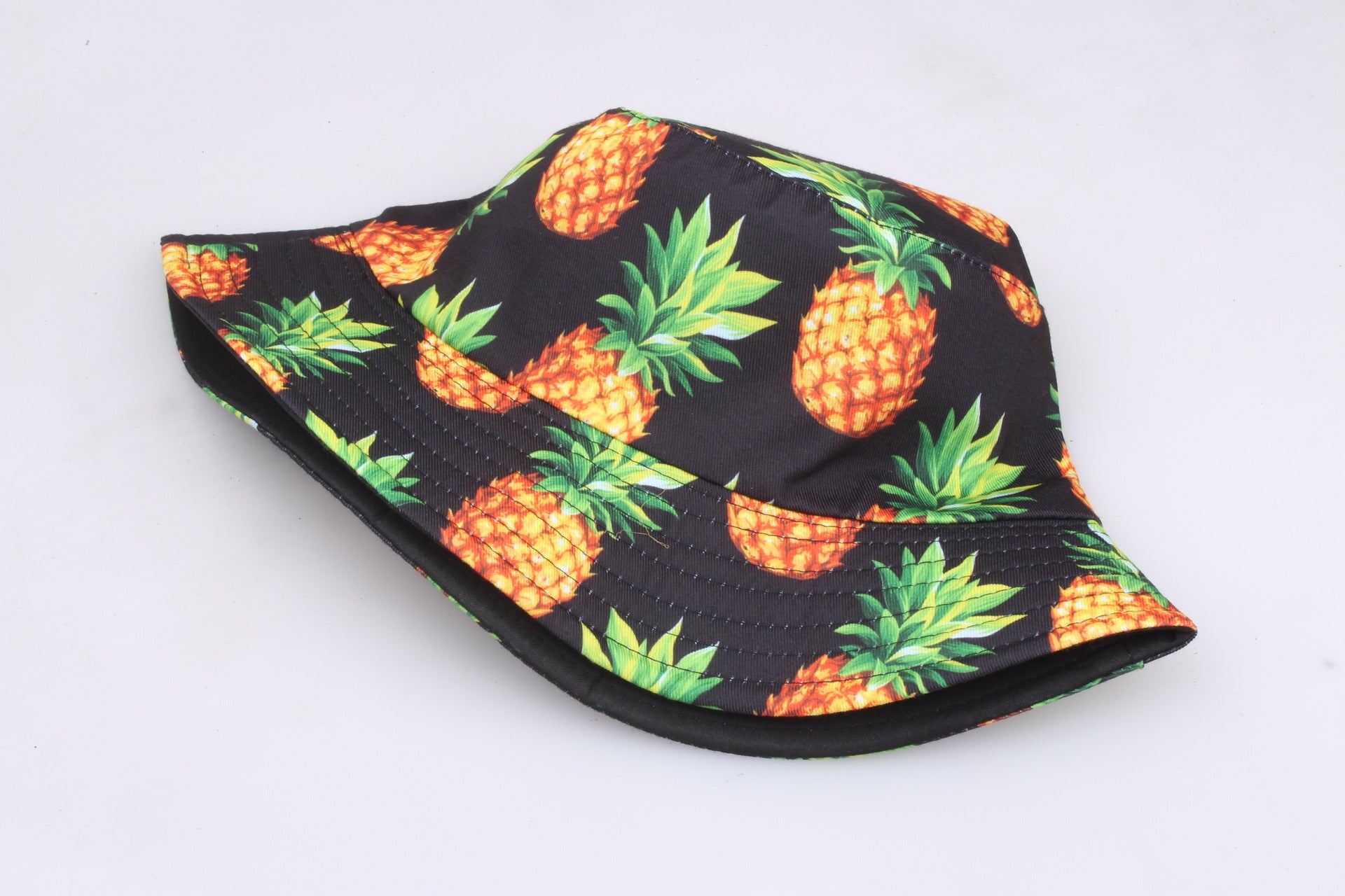 Wholesale Sun Protection Double-sided Pineapple Print Bucket Hat