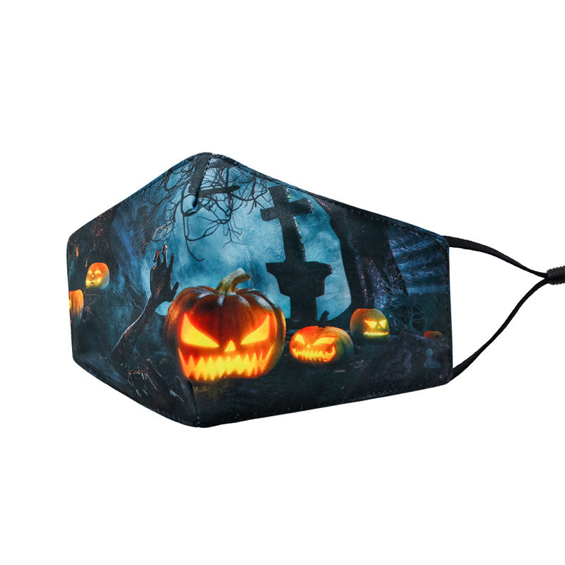 Wholesale Halloween 3D Warm Three-Layer Washable Dustproof Cotton Mask