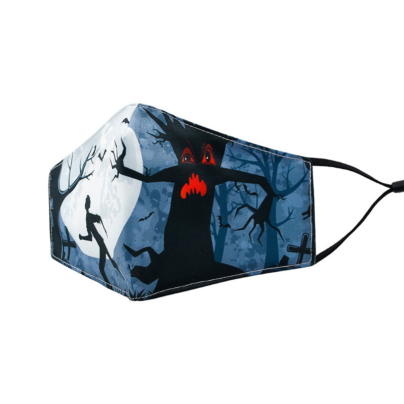 Wholesale Halloween 3D Warm Three-Layer Washable Dustproof Cotton Mask