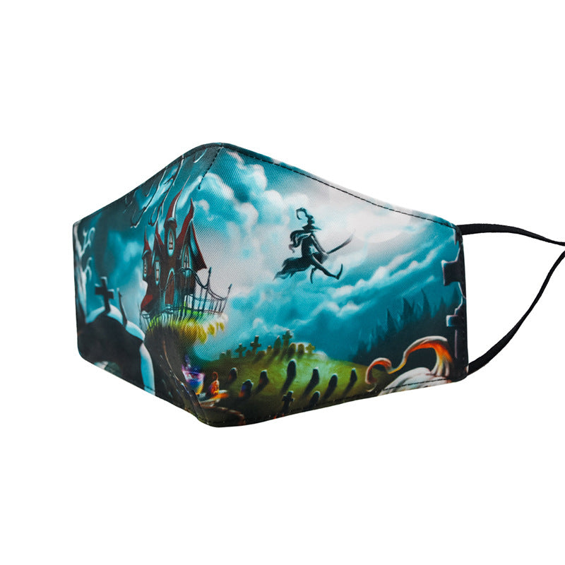Wholesale Halloween 3D Warm Three-Layer Washable Dustproof Cotton Mask