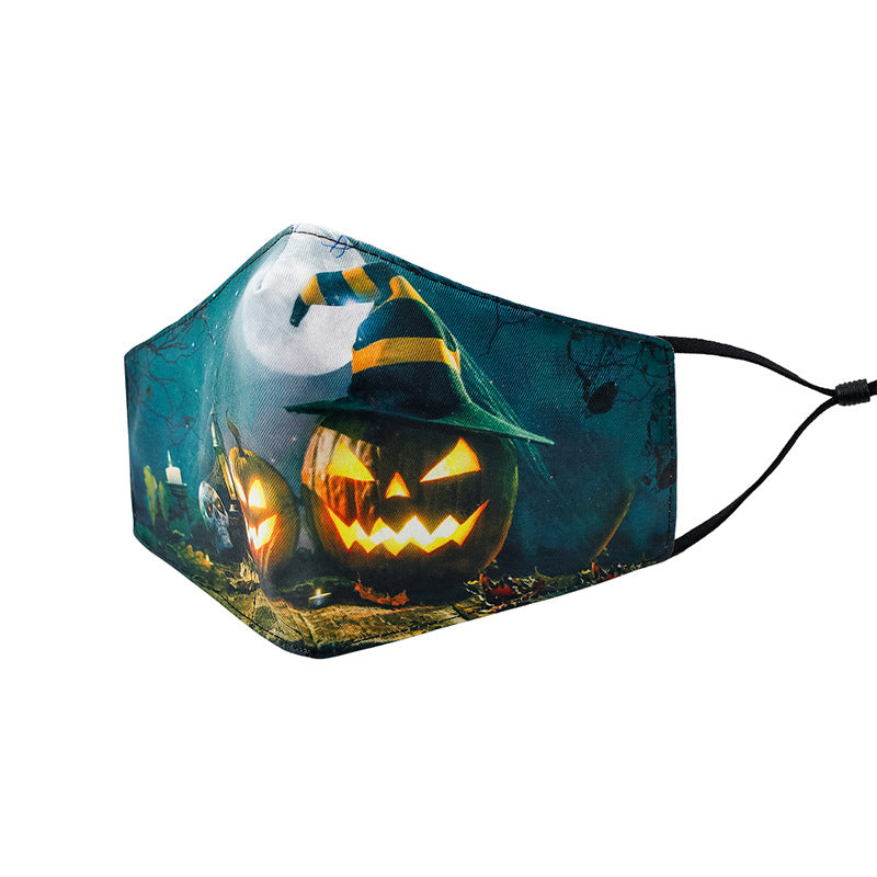 Wholesale Halloween 3D Warm Three-Layer Washable Dustproof Cotton Mask