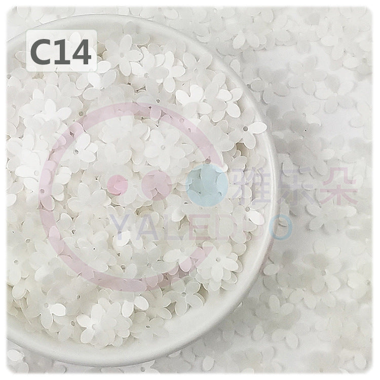 Wholesale 10MM concave plum 3D five-finger flower sequins