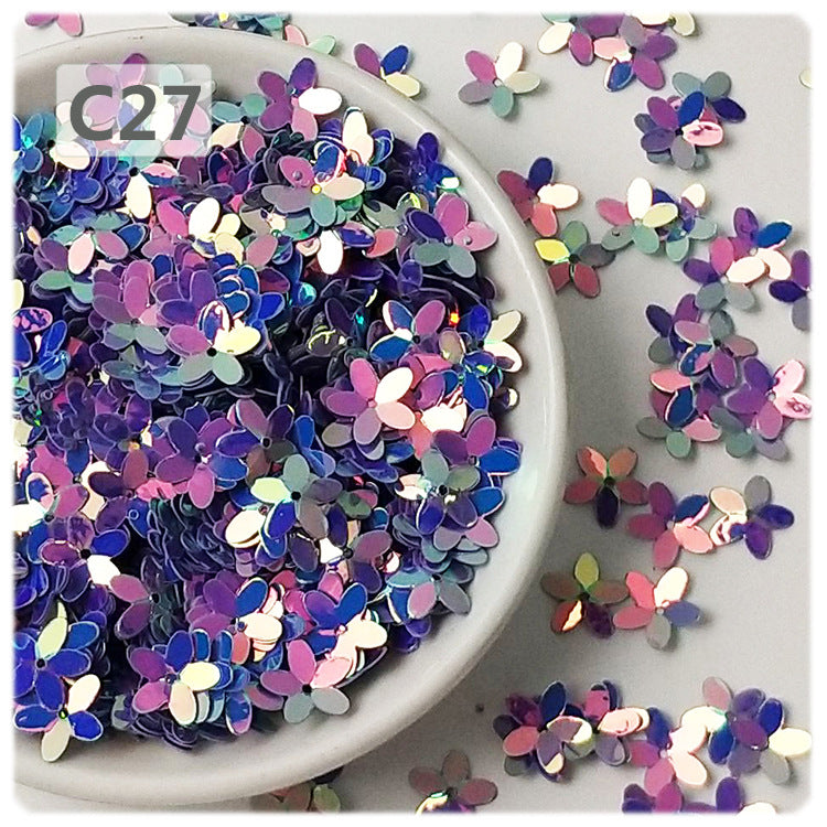 Wholesale 10MM concave plum 3D five-finger flower sequins
