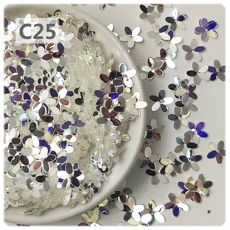 Wholesale 10MM concave plum 3D five-finger flower sequins