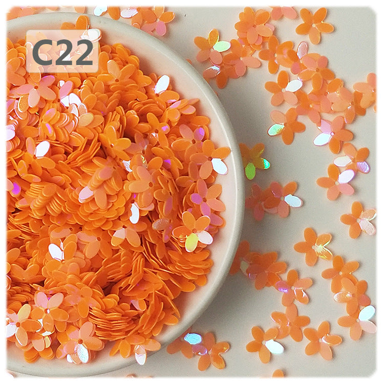 Wholesale 10MM concave plum 3D five-finger flower sequins