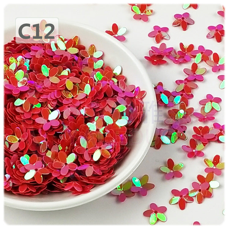 Wholesale 10MM concave plum 3D five-finger flower sequins