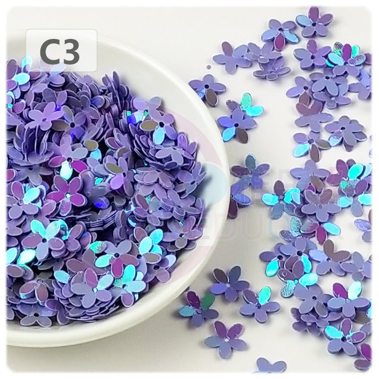 Wholesale 10MM concave plum 3D five-finger flower sequins