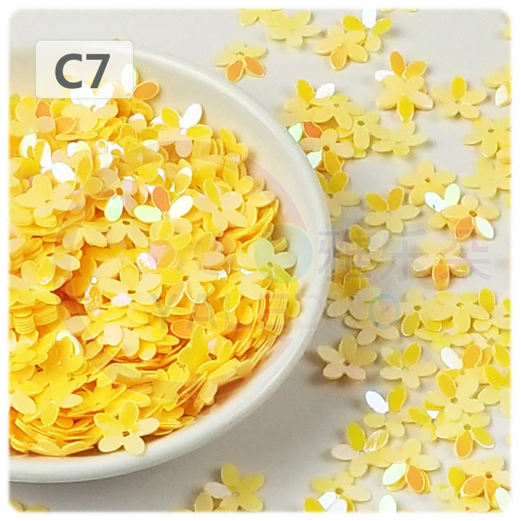 Wholesale 10MM concave plum 3D five-finger flower sequins