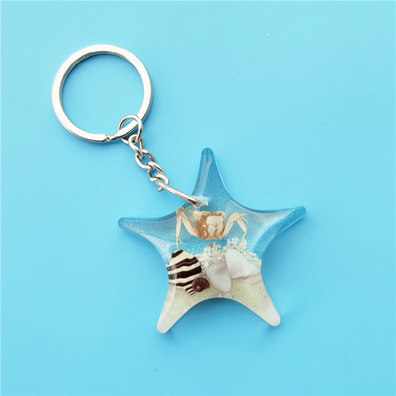 Wholesale12pcs Starfish Shape Acrylic Keychain