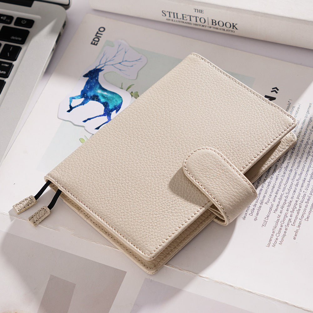 Wholesale A6 Fixed Page Top Layer Cowhide Lychee Grain Notebook