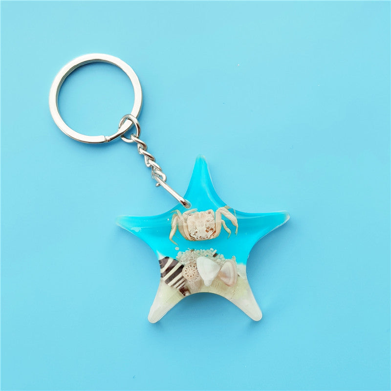 Wholesale12pcs Starfish Shape Acrylic Keychain