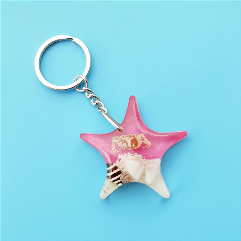 Wholesale12pcs Starfish Shape Acrylic Keychain