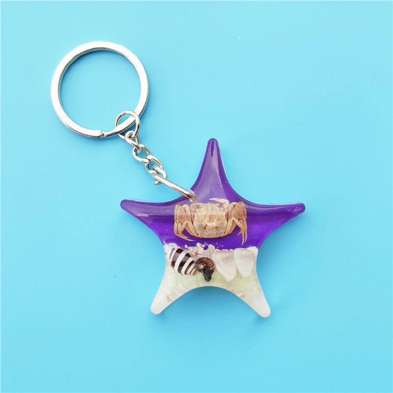Wholesale12pcs Starfish Shape Acrylic Keychain