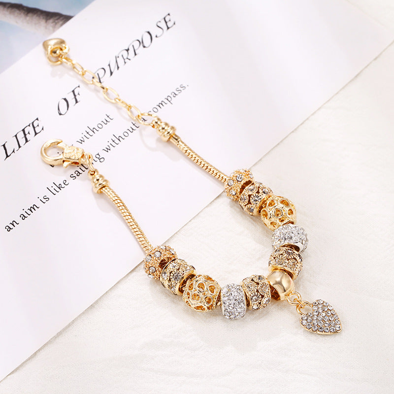 Wholesale DIY Alloy Large Hole Bead Bracelet
