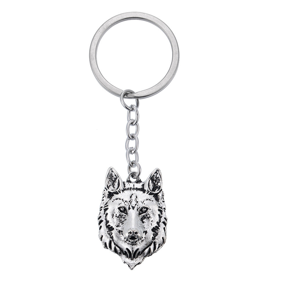 Wholesale Wolf Head Zinc Alloy Keychain