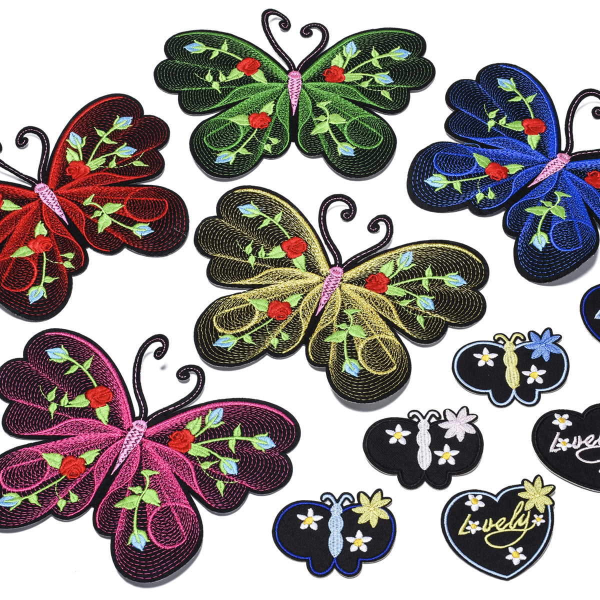Wholesale Modern Butterfly Embroidered Patch With Heart Design Fashion Clothing Accessory For Coats Craft Supply For Boutique Resale