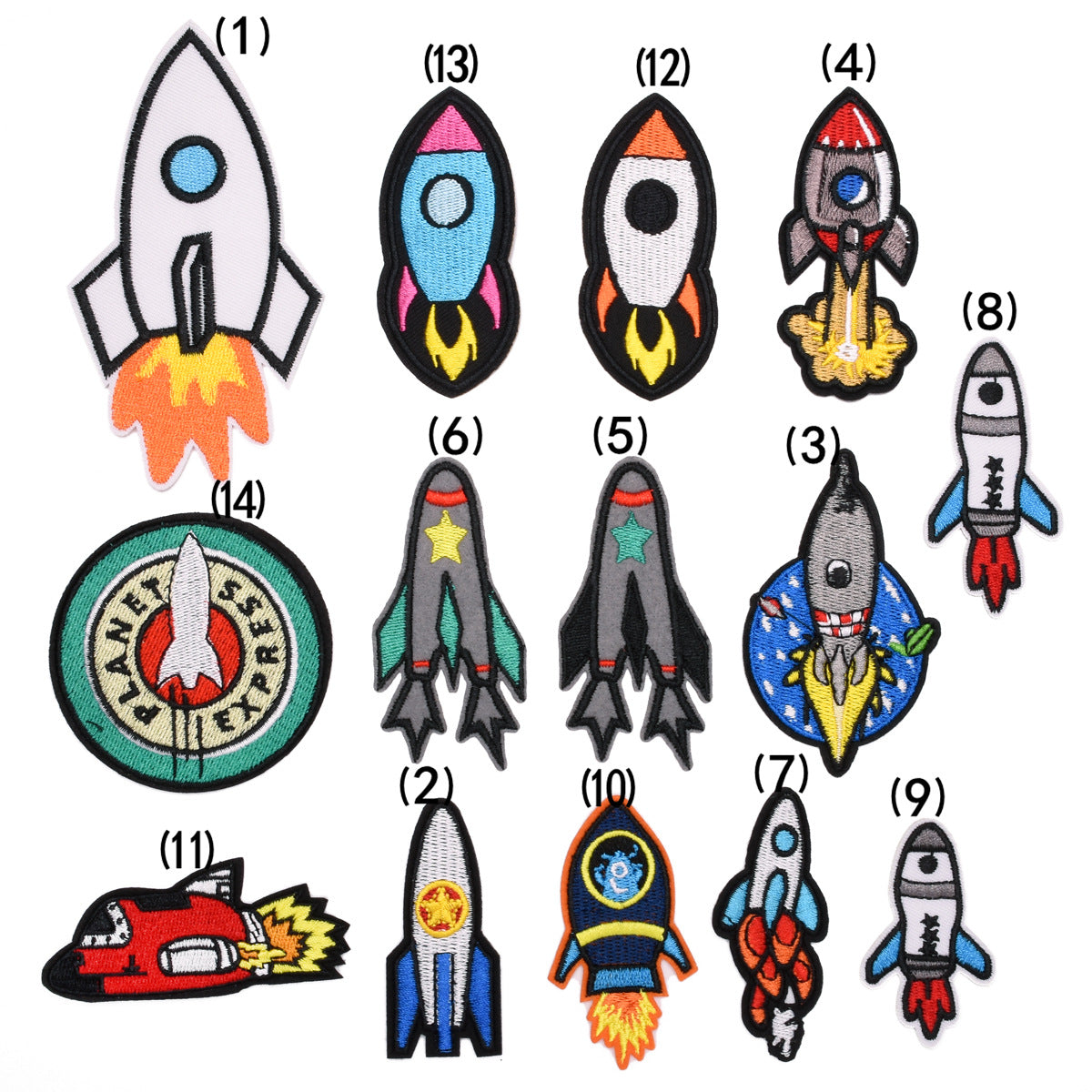Wholesale Felt Cloth Rocket Embroidered Patches Combo Set For Clothing Shoes Hats Bags Trendy Craft Supply