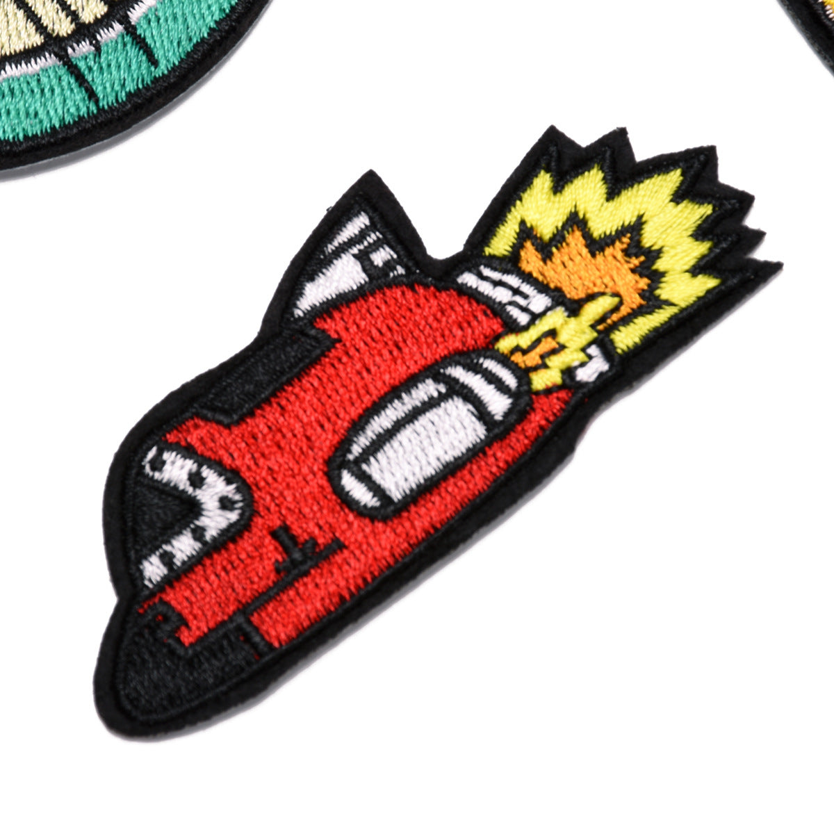 Wholesale Felt Cloth Rocket Embroidered Patches Combo Set For Clothing Shoes Hats Bags Trendy Craft Supply