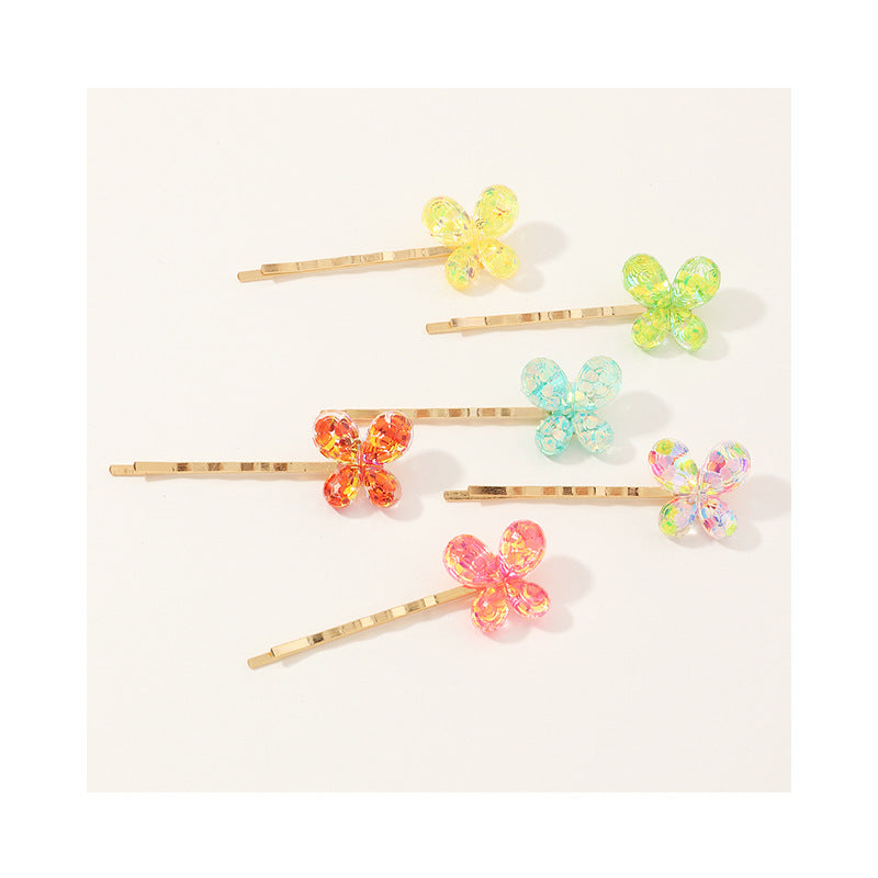 Wholesale Kids Candy Color Flower Metal Hairpins