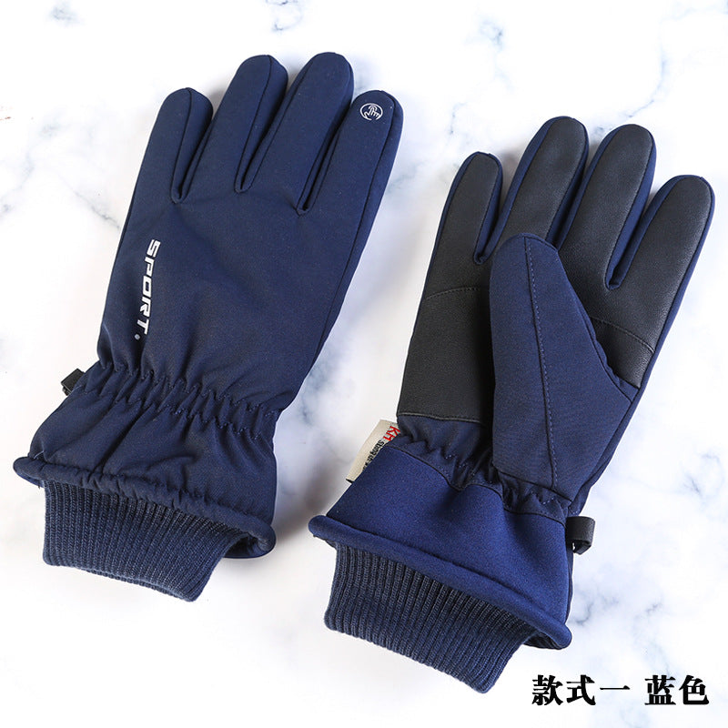 Wholesale winter touch screen waterproof windproof warm riding full finger fleece mountaineering gloves