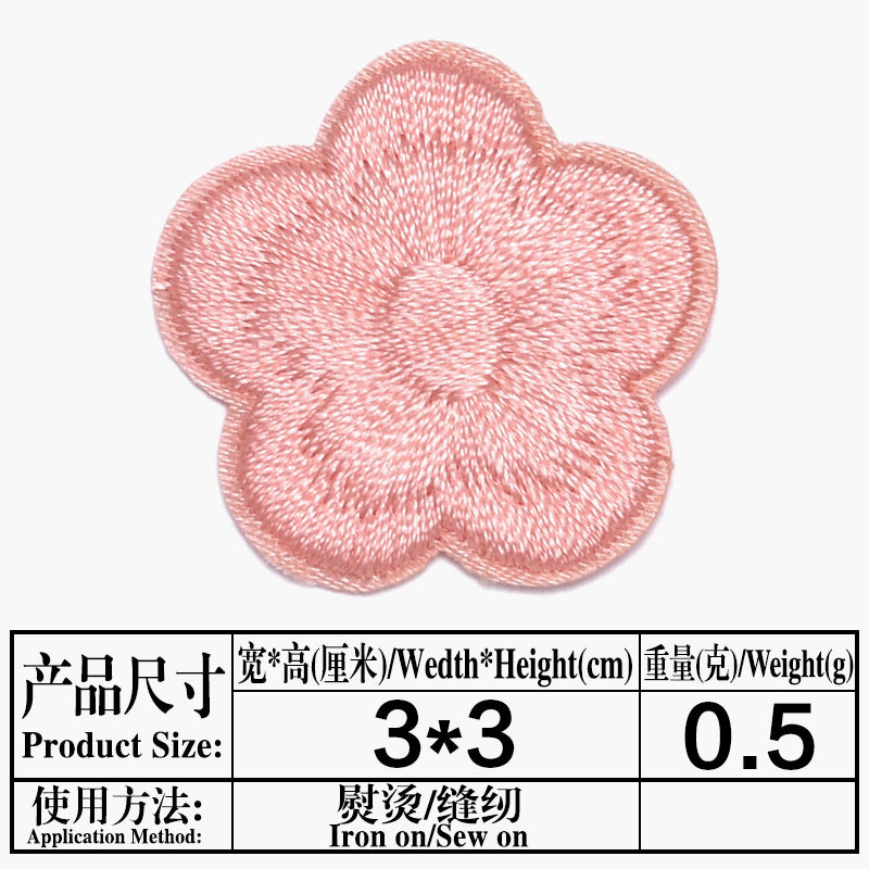 Wholesale Small Plum Blossom Embroidered Cloth Patch DIY Repair Accessory For Clothing Bags Tablecloths