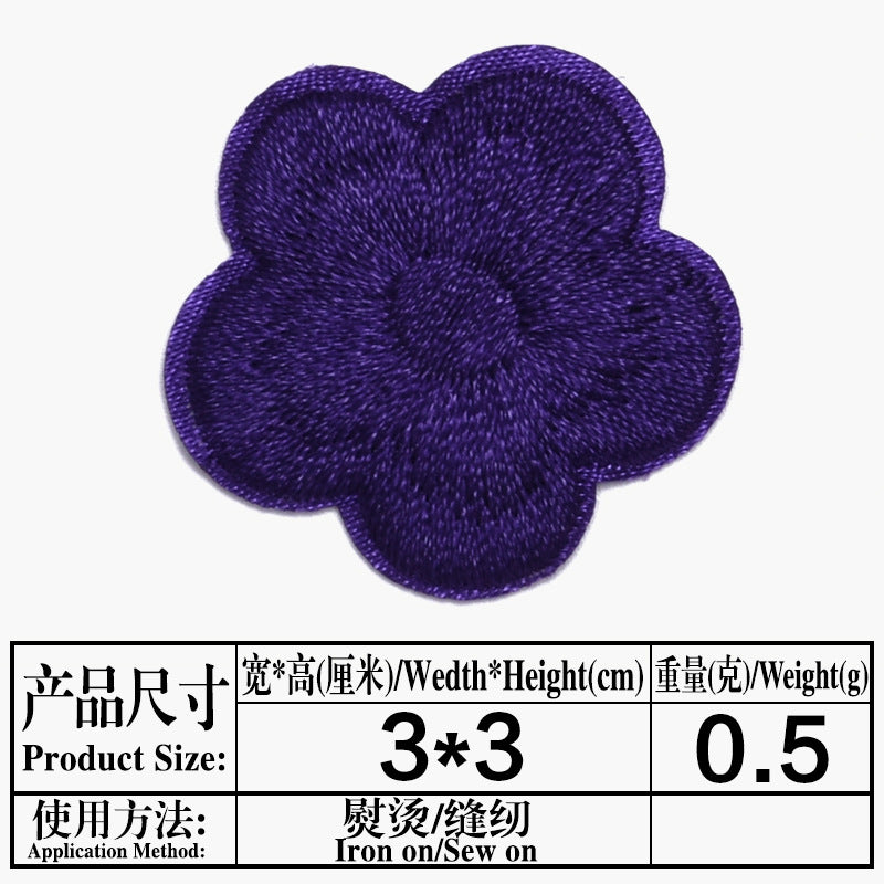 Wholesale Small Plum Blossom Embroidered Cloth Patch DIY Repair Accessory For Clothing Bags Tablecloths