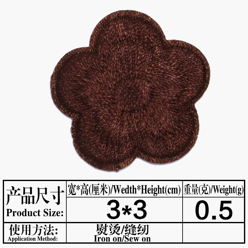 Wholesale Small Plum Blossom Embroidered Cloth Patch DIY Repair Accessory For Clothing Bags Tablecloths