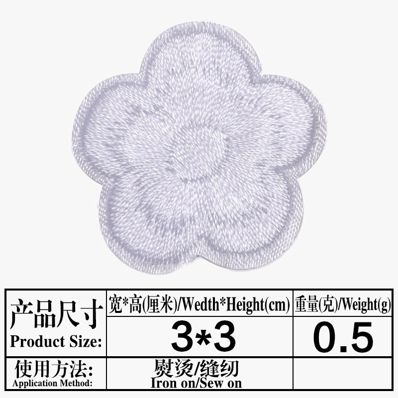 Wholesale Small Plum Blossom Embroidered Cloth Patch DIY Repair Accessory For Clothing Bags Tablecloths