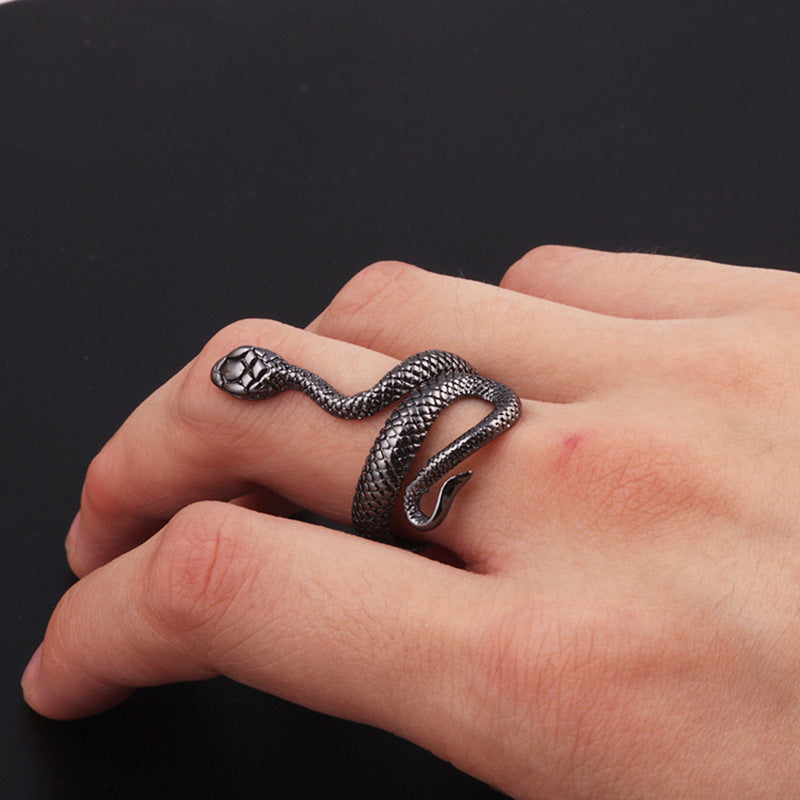 Wholesale Vintage snake ring open wound king cobra ring