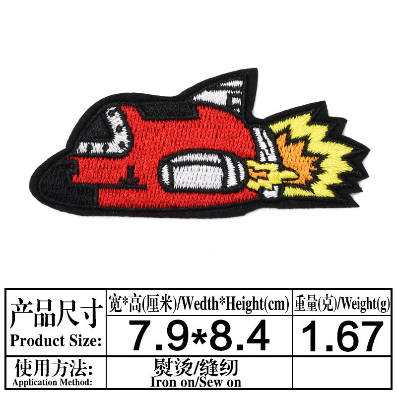 Wholesale Felt Cloth Rocket Embroidered Patches Combo Set For Clothing Shoes Hats Bags Trendy Craft Supply