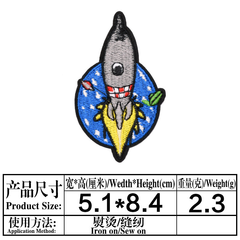 Wholesale Felt Cloth Rocket Embroidered Patches Combo Set For Clothing Shoes Hats Bags Trendy Craft Supply