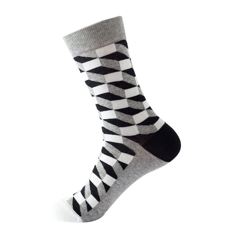 Wholesale Autumn and Winter Thickened Diamond Pattern Mid-calf Socks