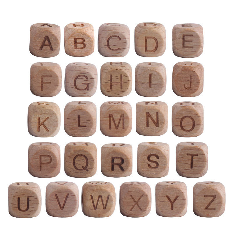 Wholesale 20PCS 26 English Letters DIY Wooden Beads