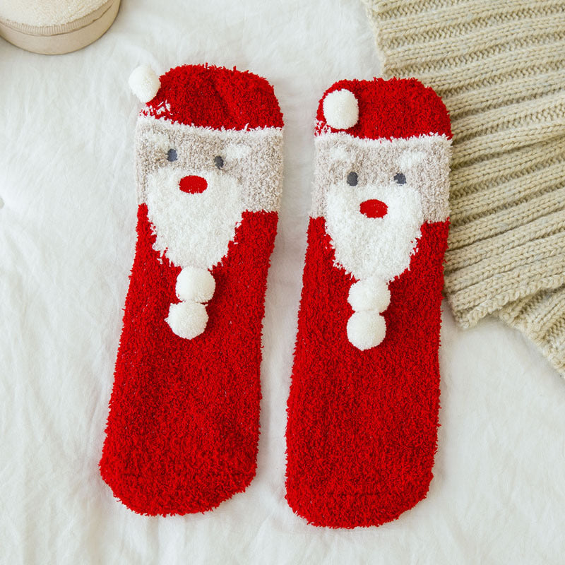 Wholesale Christmas Socks with Plush and Thick Sleep Socks
