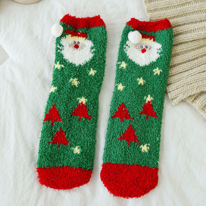 Wholesale Christmas Socks with Plush and Thick Sleep Socks