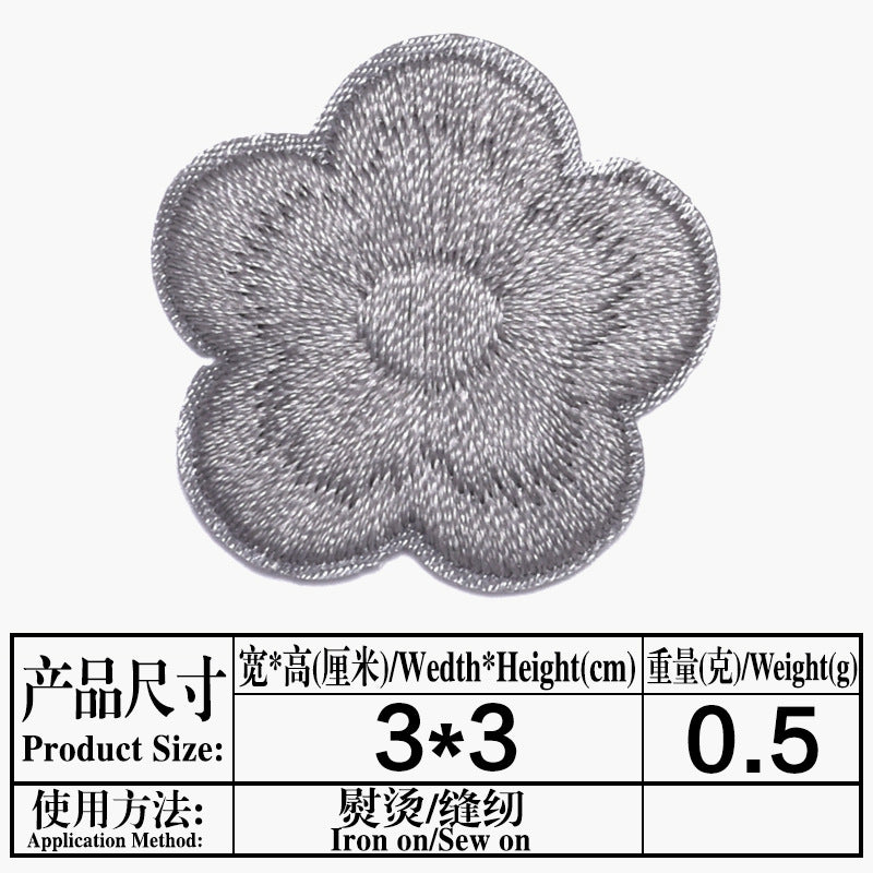 Wholesale Small Plum Blossom Embroidered Cloth Patch DIY Repair Accessory For Clothing Bags Tablecloths