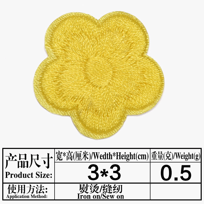 Wholesale Small Plum Blossom Embroidered Cloth Patch DIY Repair Accessory For Clothing Bags Tablecloths